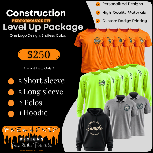 13 Set Construction Starter Pack, Performance Fit, Front Logo Only