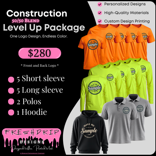 13 Set Construction Level-Up Pack, 50/50 Blend, Front and Back Logo