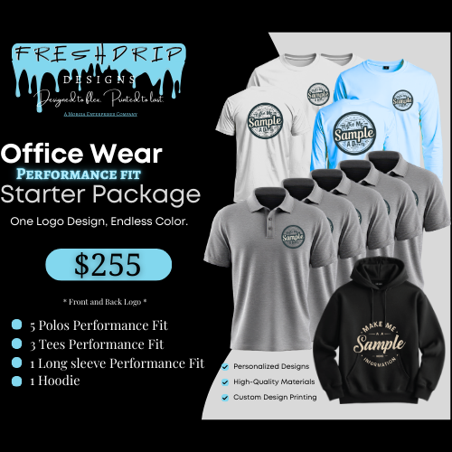 10 Office Wear Bundle, Performance Fit, Front and Back Logo Package